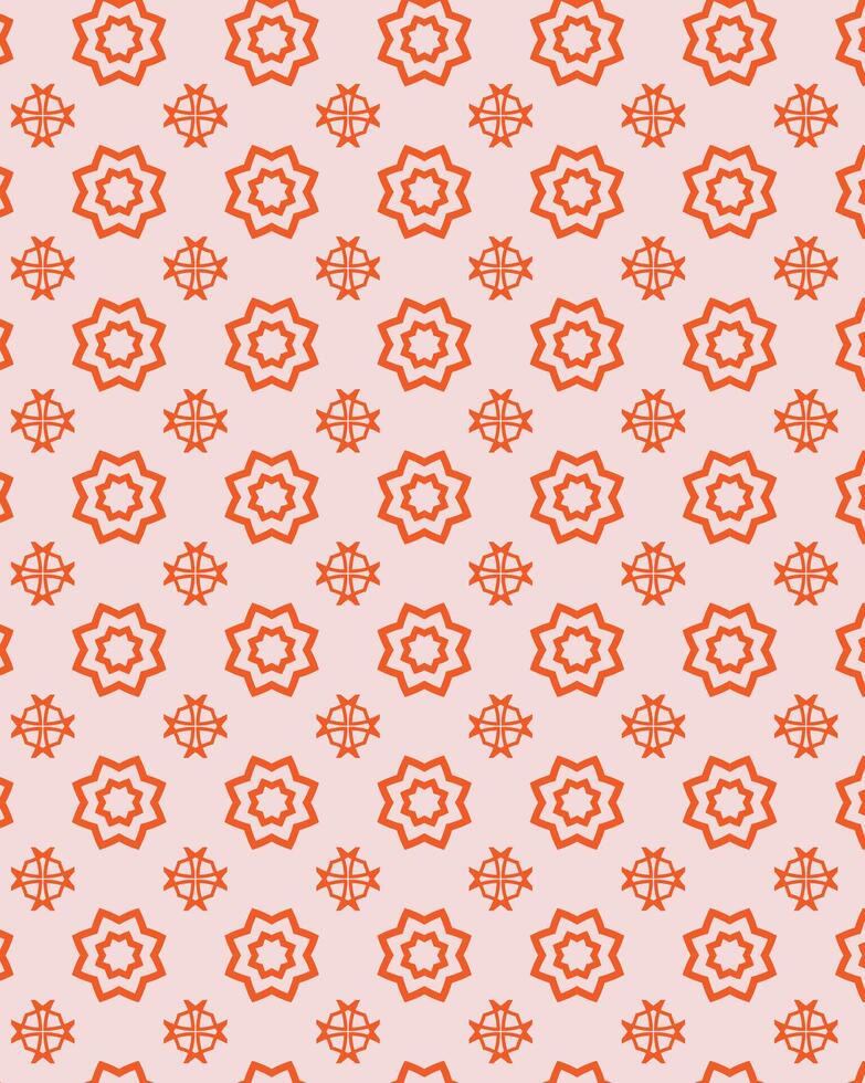 A pattern with orange stars on a pink background vector