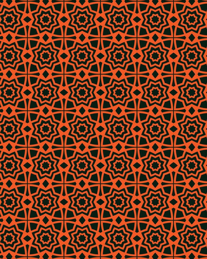 A black and orange pattern with a star design vector
