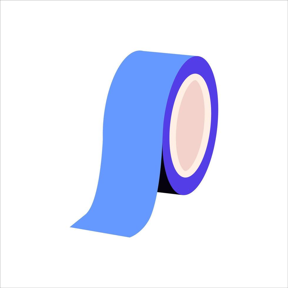 Blue adhesive tape on an isolated background. illustration for office supplies and school materials vector