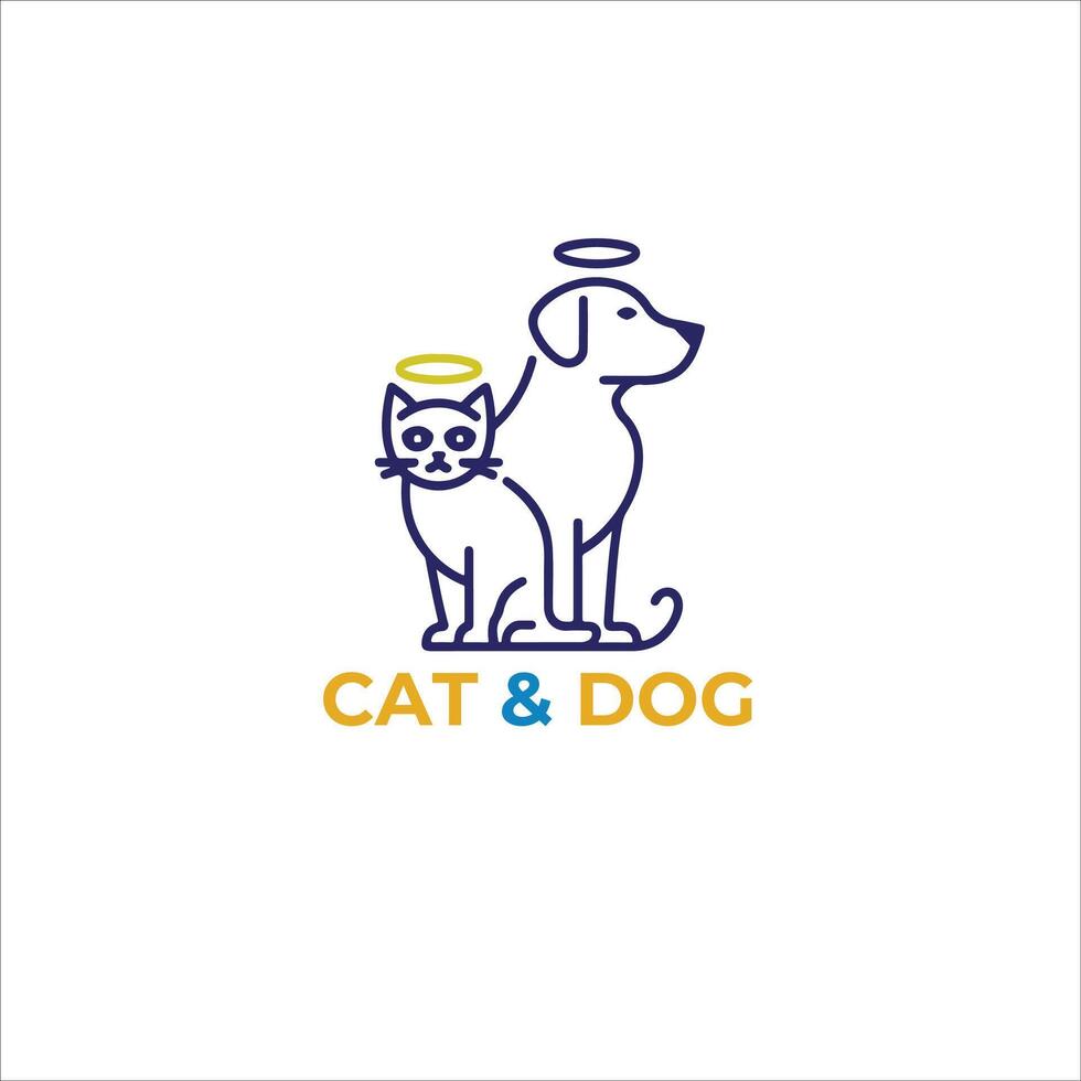 Dog and cat logo design . vector