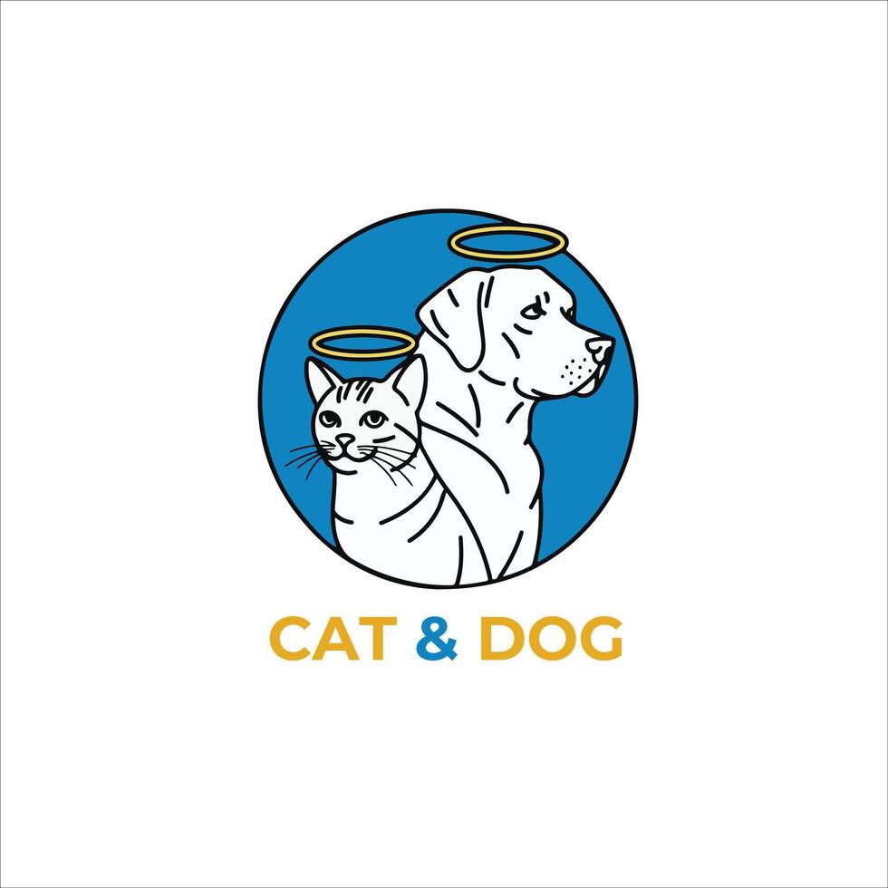 Dog and cat logo design . vector
