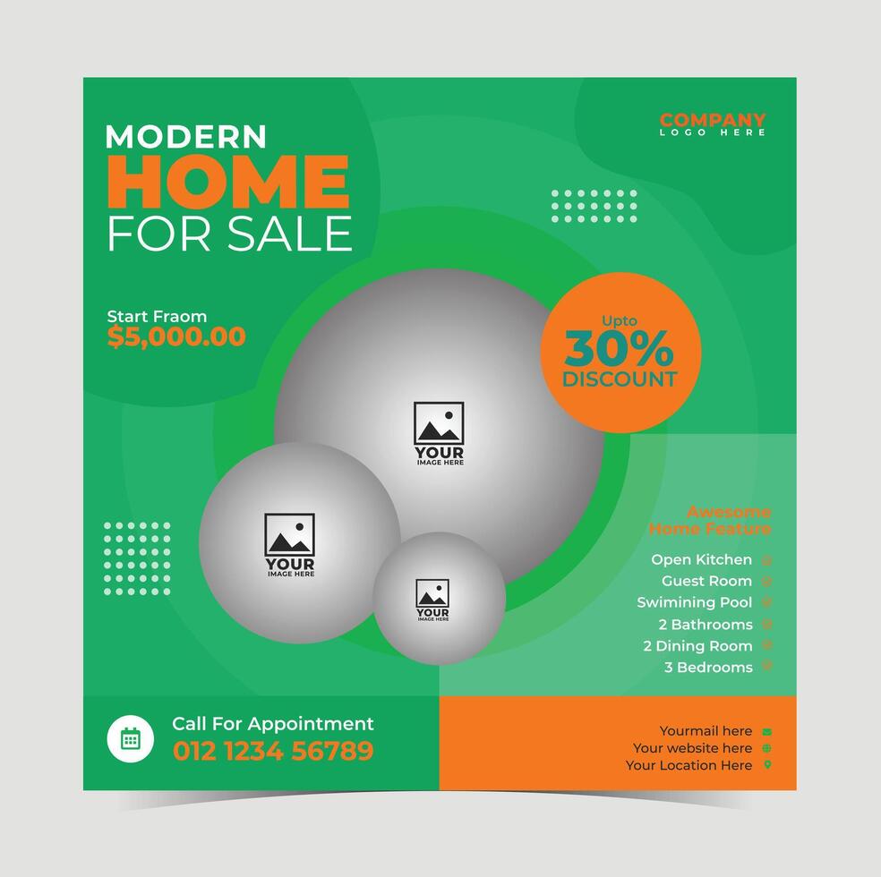 Flyer Design template, Real Estate Flyer Design bundle, property sale flyer design, flyer design for rent. vector