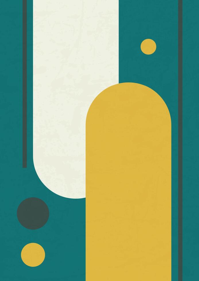 Bauhaus poster with geometric shapes. Abstract aesthetic art with geometry elements vector