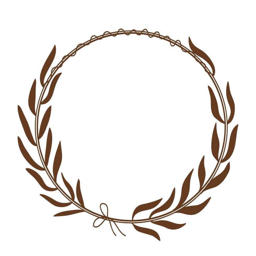 Hand drawn circle autumn leaves frame vector