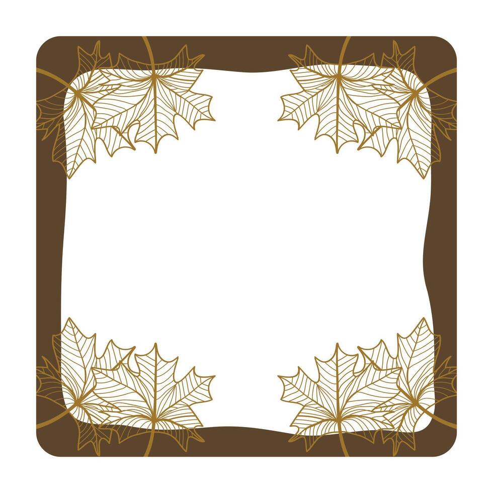 Brown autumn frame with dry maple leaves vector
