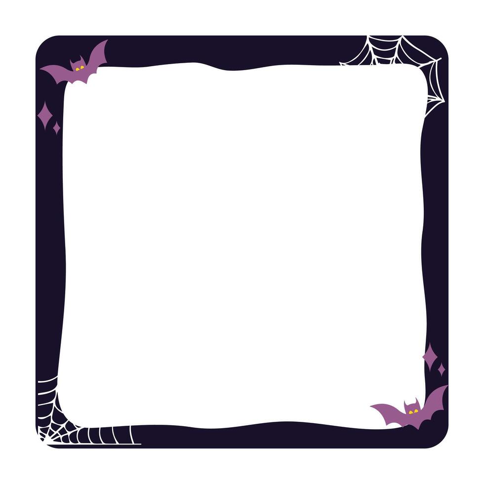 Halloween purple frame postcard background vector