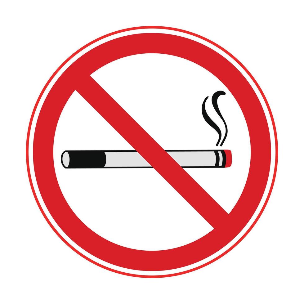 No smoking sign with lettering text illustration vector