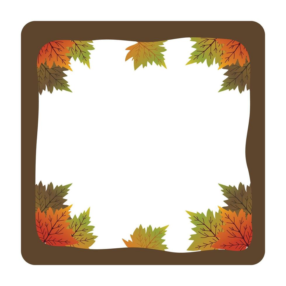 Autumn frame with watercolor dry leaves vector