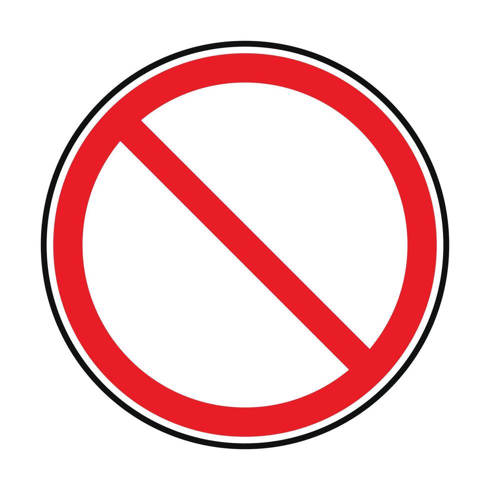 Circle prohibited sign with red and black color vector