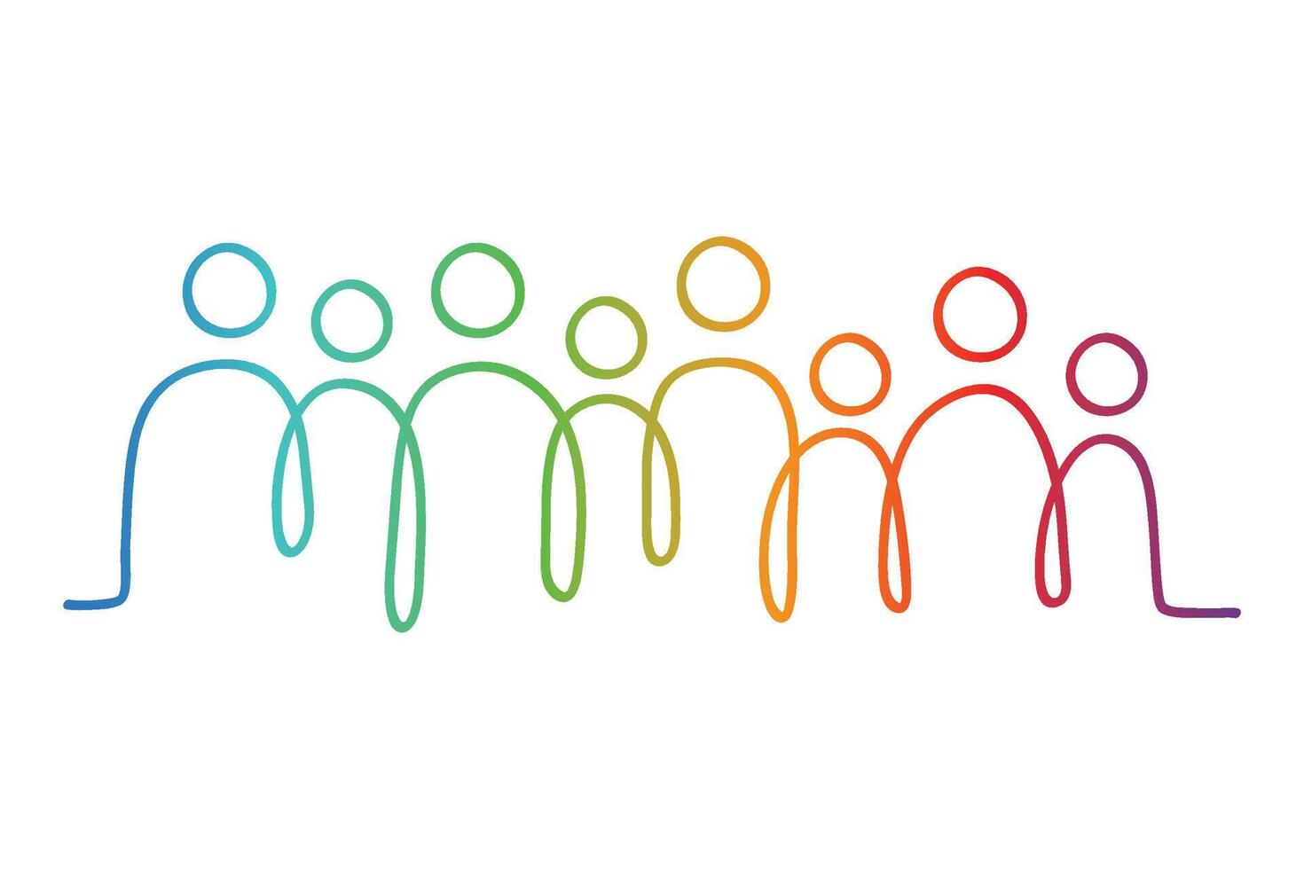 Hand drawn inclusion and diversity colorful gradations vector