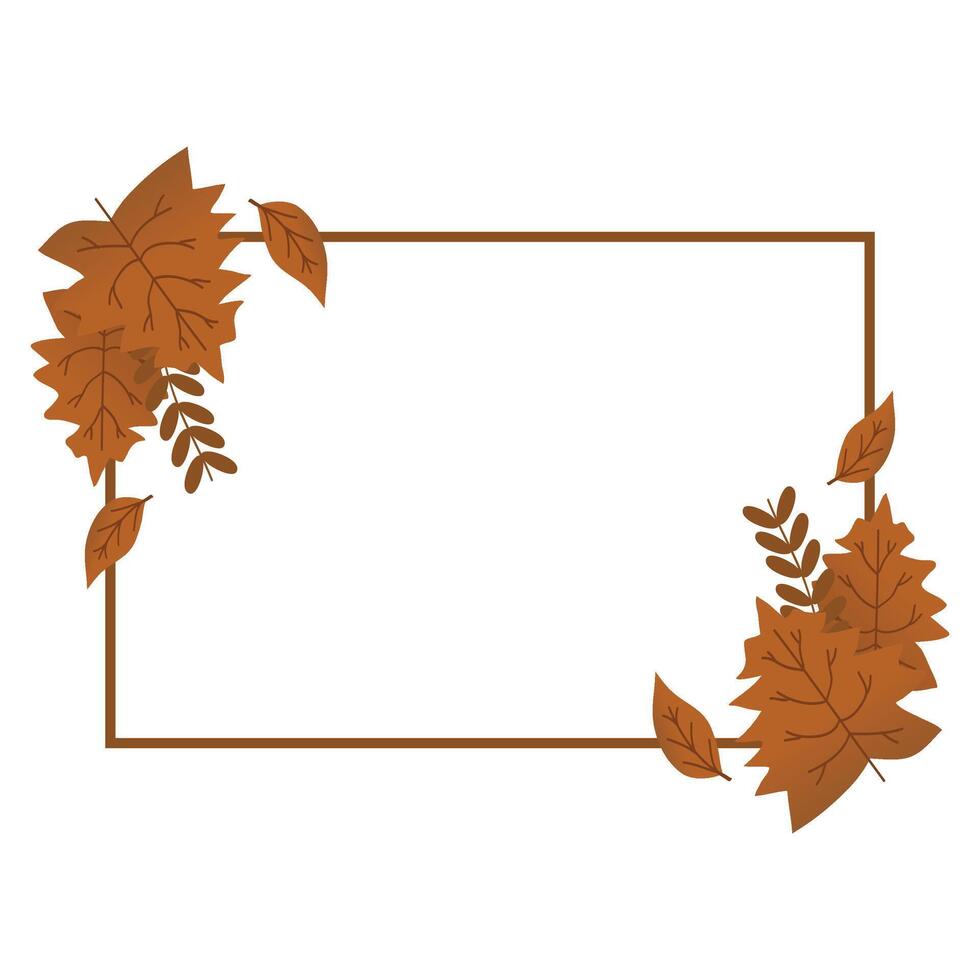 Landscape autumn leaves border design vector