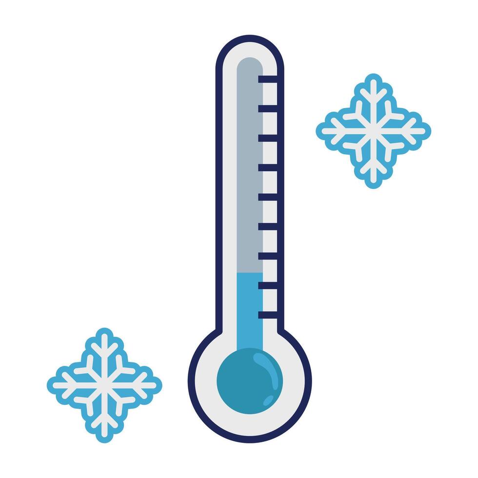 Thermometer of cold for measure temperature winter Thermometer of cold for measure temperature winter. illustration vector
