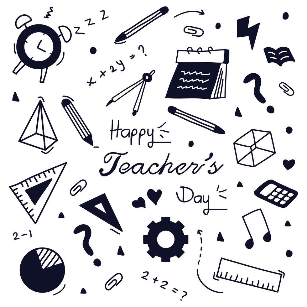 Hand drawn doodle happy teachers day vector