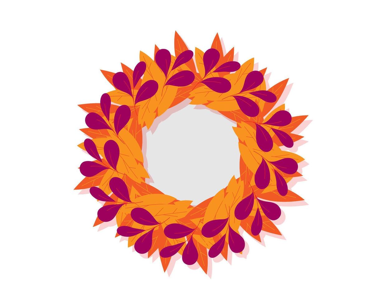 A wreath made of leaves and flowers vector