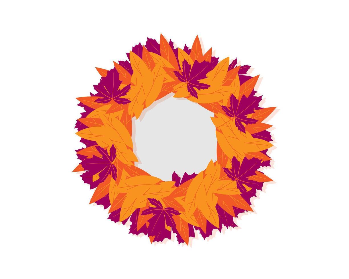 A wreath made of leaves on a white background vector