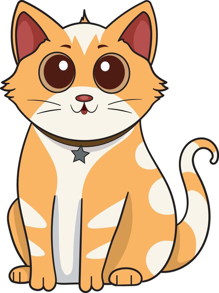 Cute Cat with Chain vector
