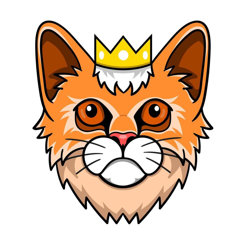 King Cat with Crown vector