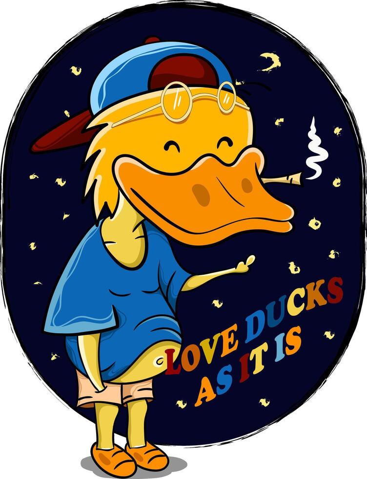 Duck Sticker Illustration vector
