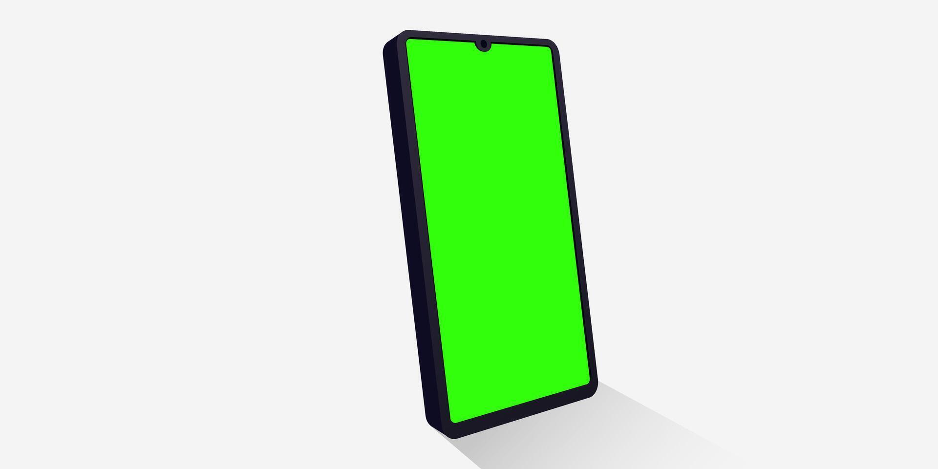 Smartphone with green screen is suitable for advertising mockup elements and social media posts. vector