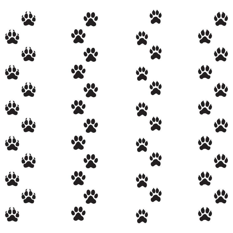 Animal paw prints black icon on a white background design. vector