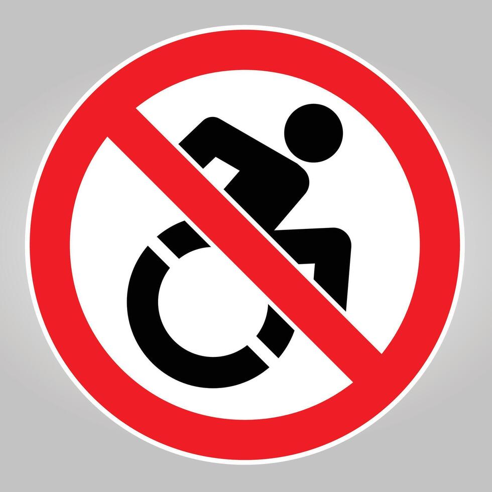 No Accessibility Symbol with Red Circle and Slash vector