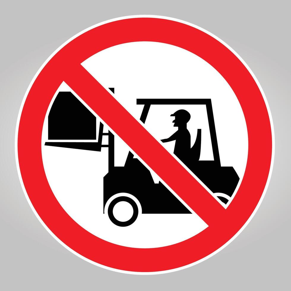 No Forklift Symbol Sign in Red Circle vector