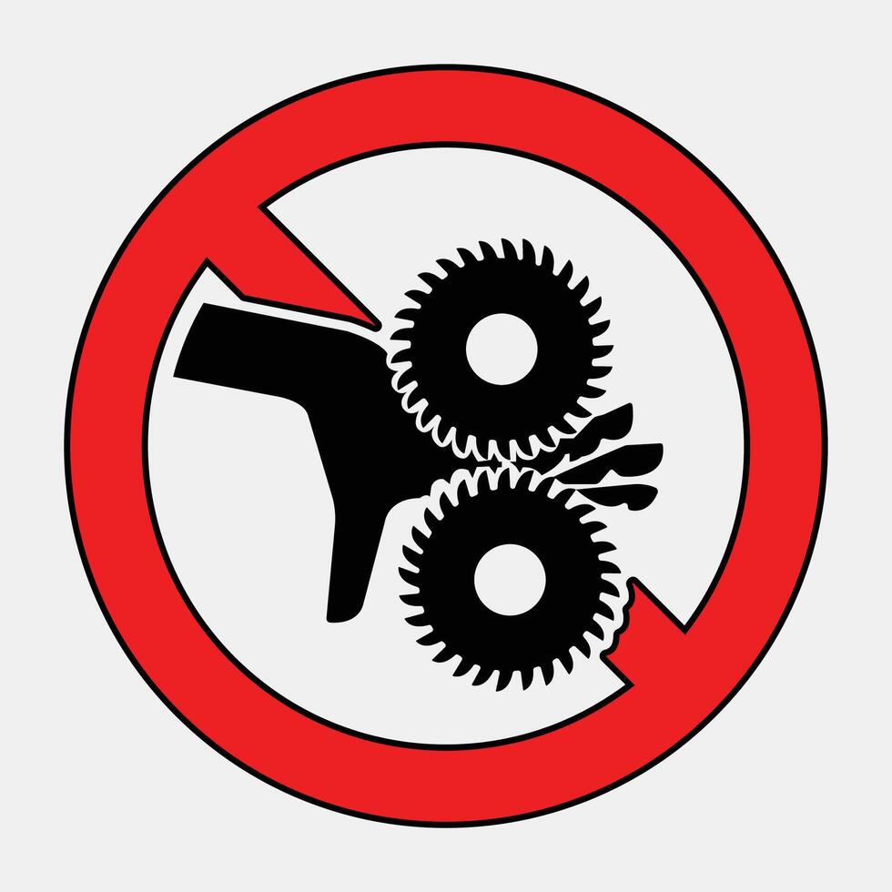 Warning Sign for Mechanical Equipment Usage vector