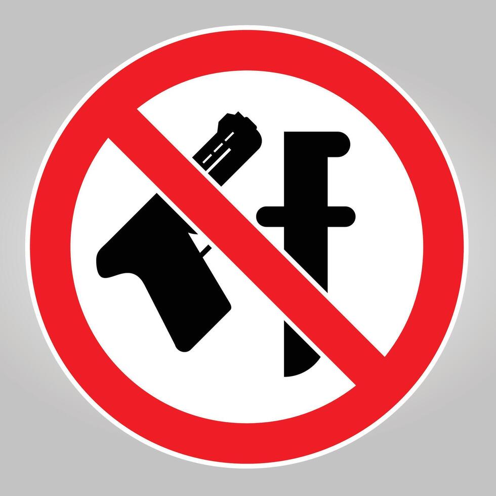 Prohibition Sign for Weapons and Knives vector