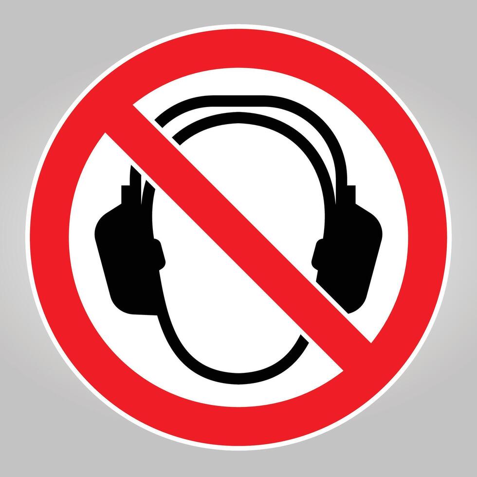 No Headphones Sign for Noise Control vector
