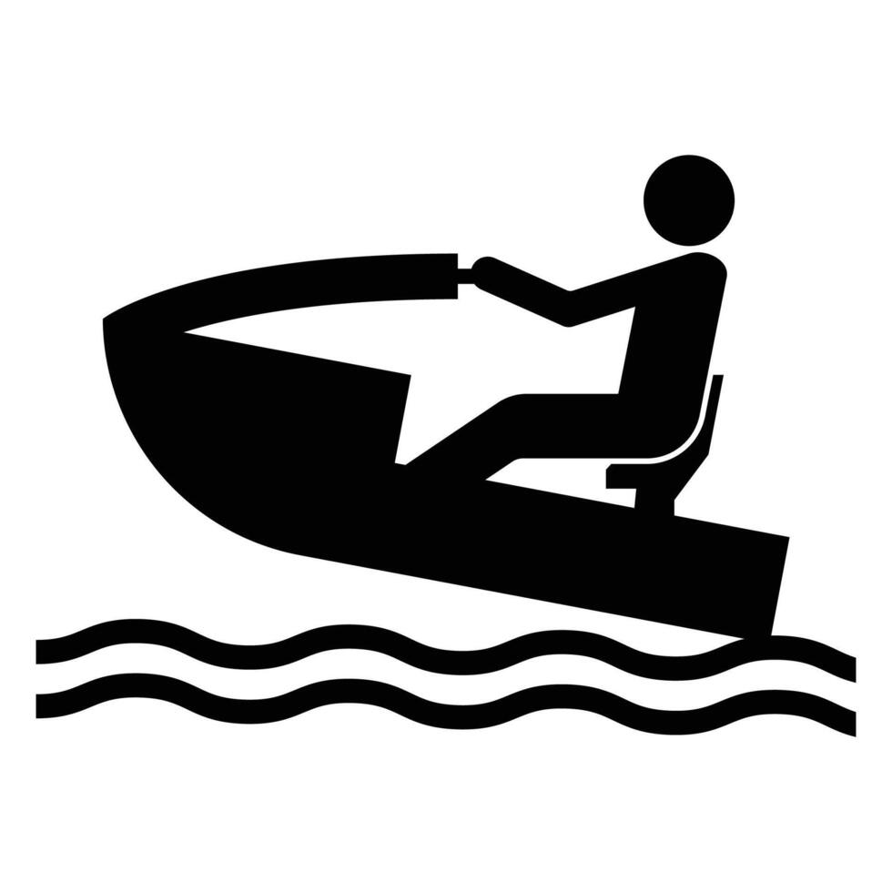 Person Riding in a Small Boat on Water vector