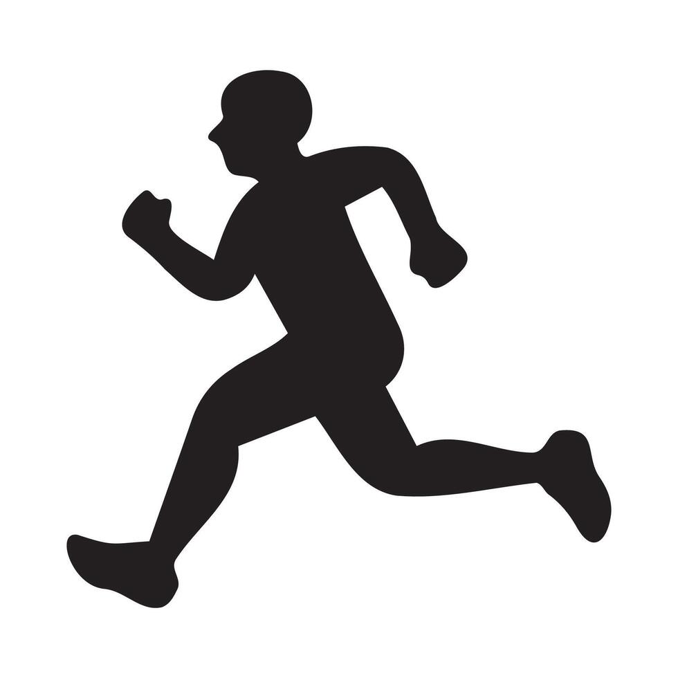 No Running, Warning Running On White Background vector