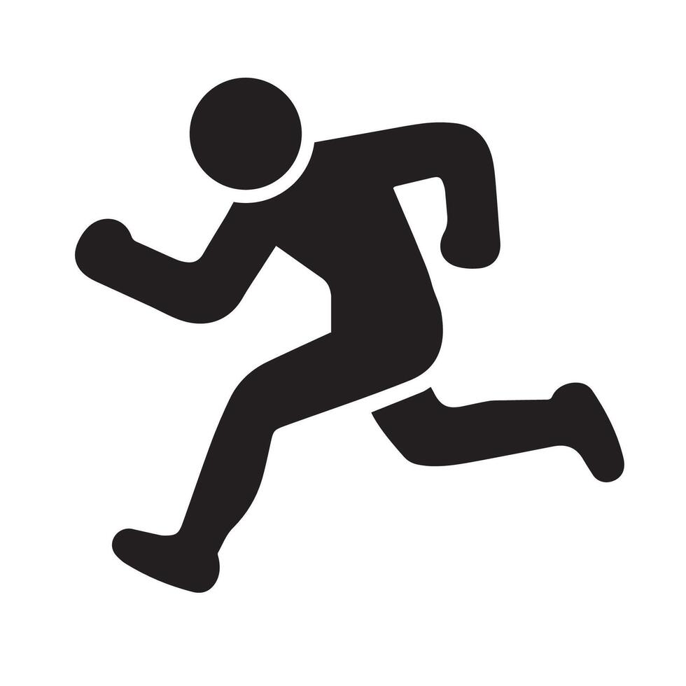 No Running, Warning Running On White Background vector