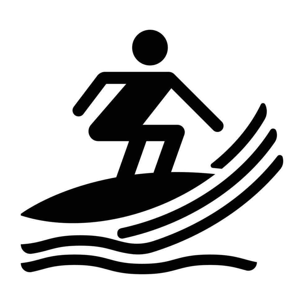 Surfer Riding Waves in Minimalist Style vector