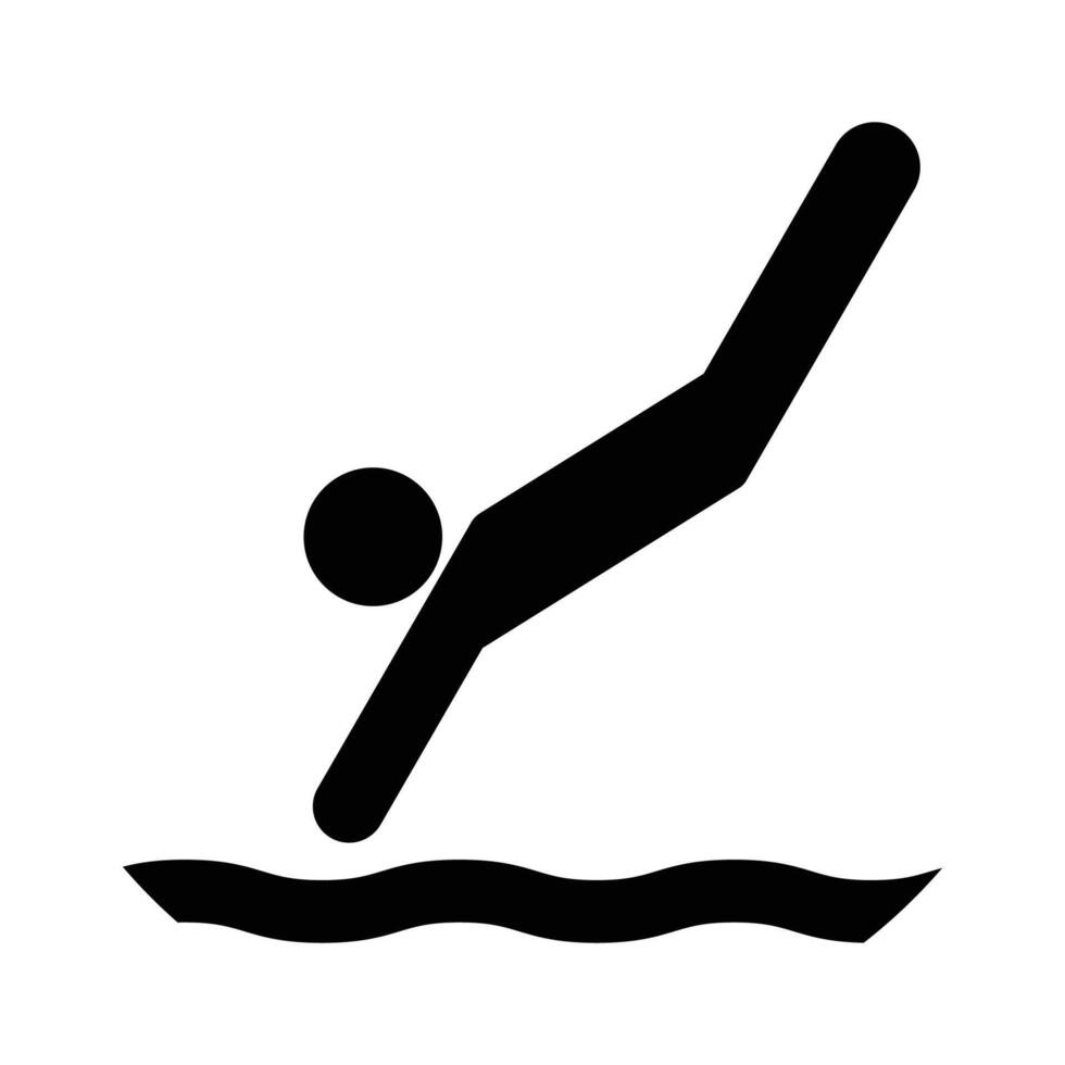Person Diving into Water Icon Design vector
