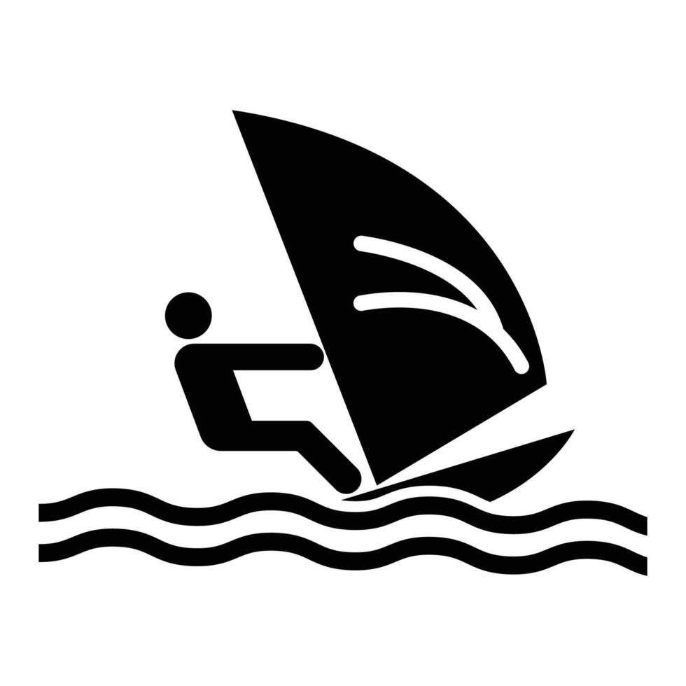 Windsurfing Adventure on Calm Water vector
