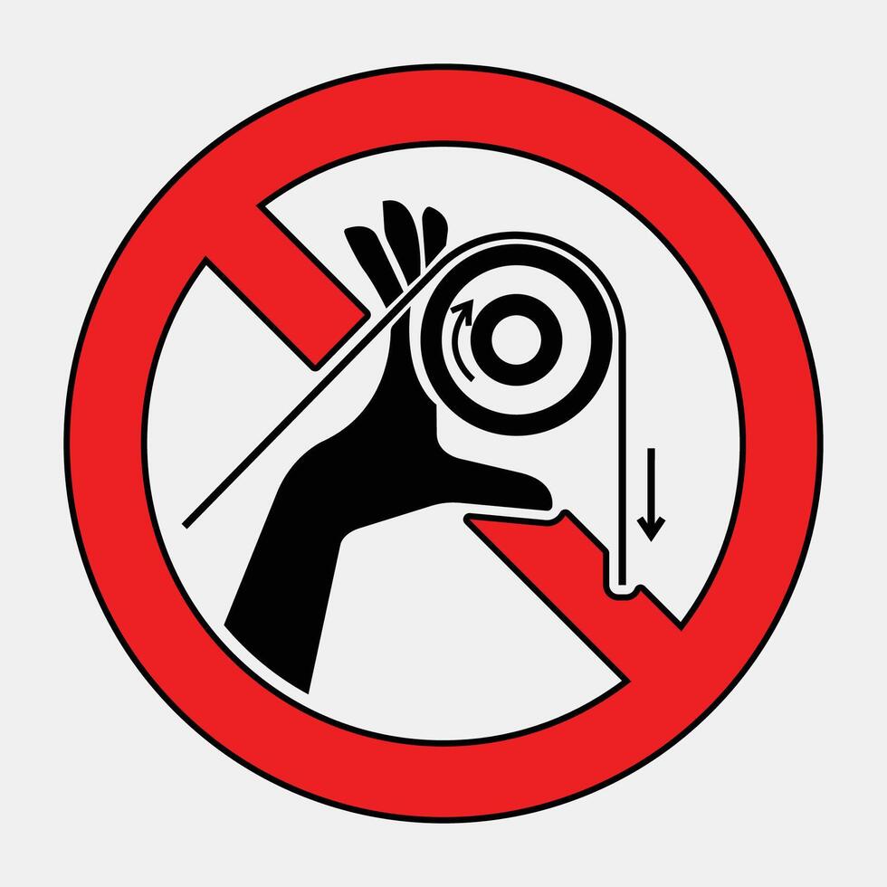 Warning Sign for Improper Tape Disposal Method vector