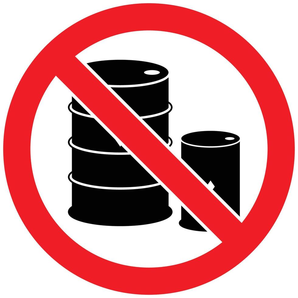 Prohibition Symbol for Oil Barricade and Safety Warning vector