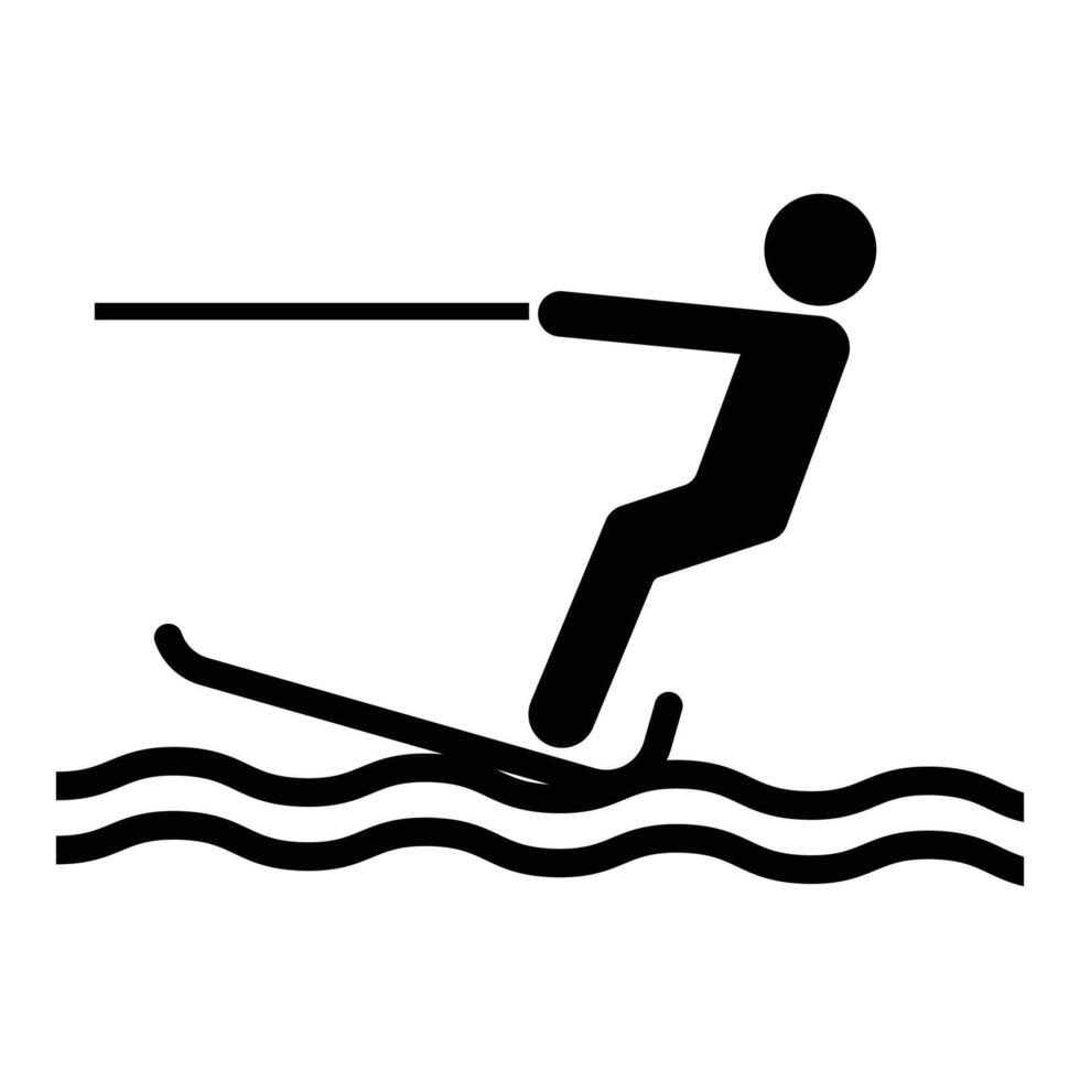 Water Skiing Activity on Summer Day Adventure vector