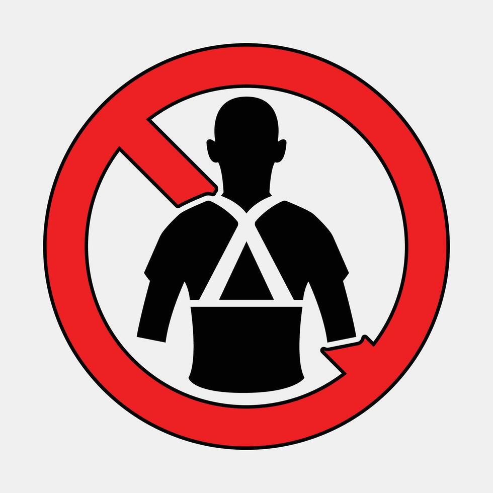 No Backward Safety Harness Symbol vector
