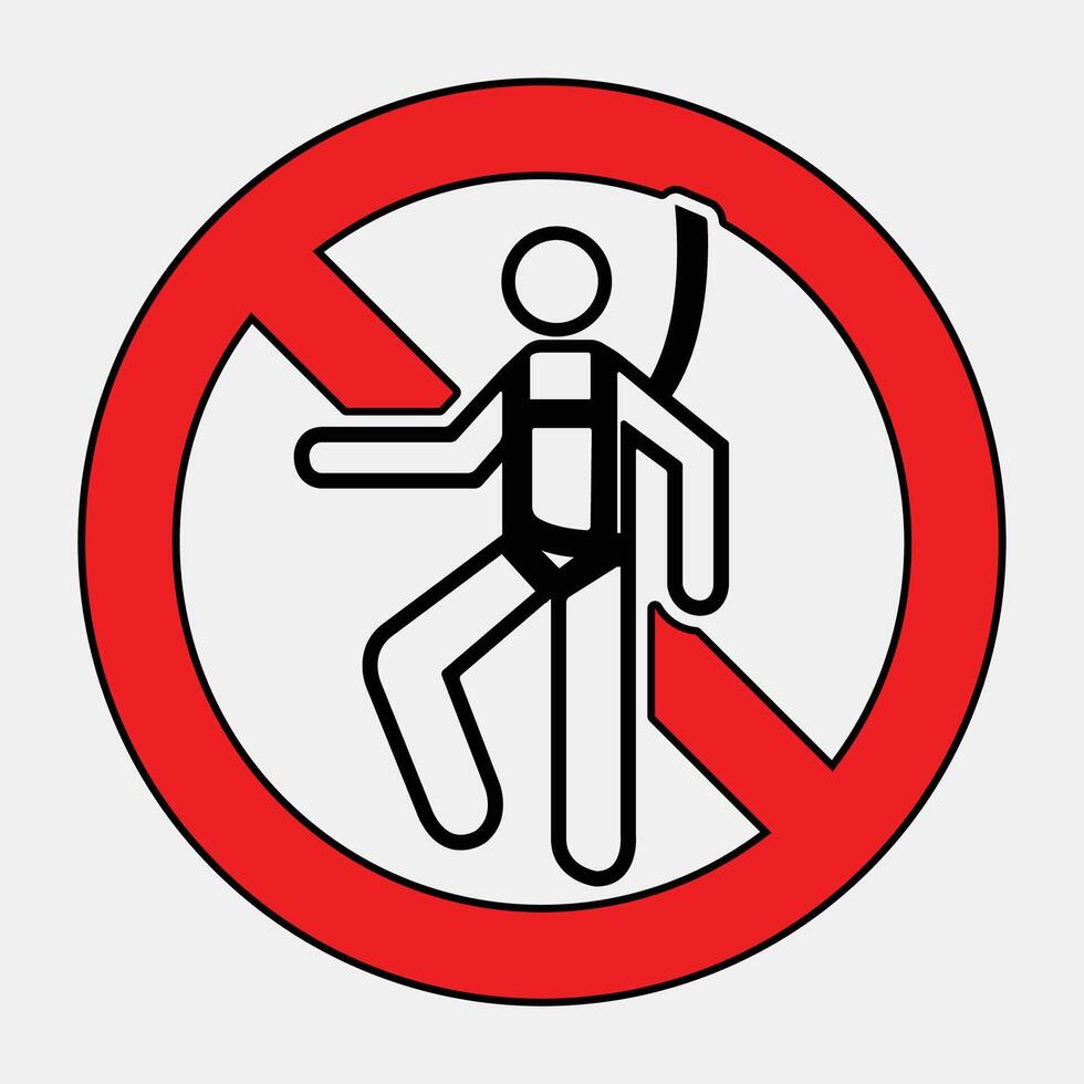 No Climbing Sign for Safety Awareness vector
