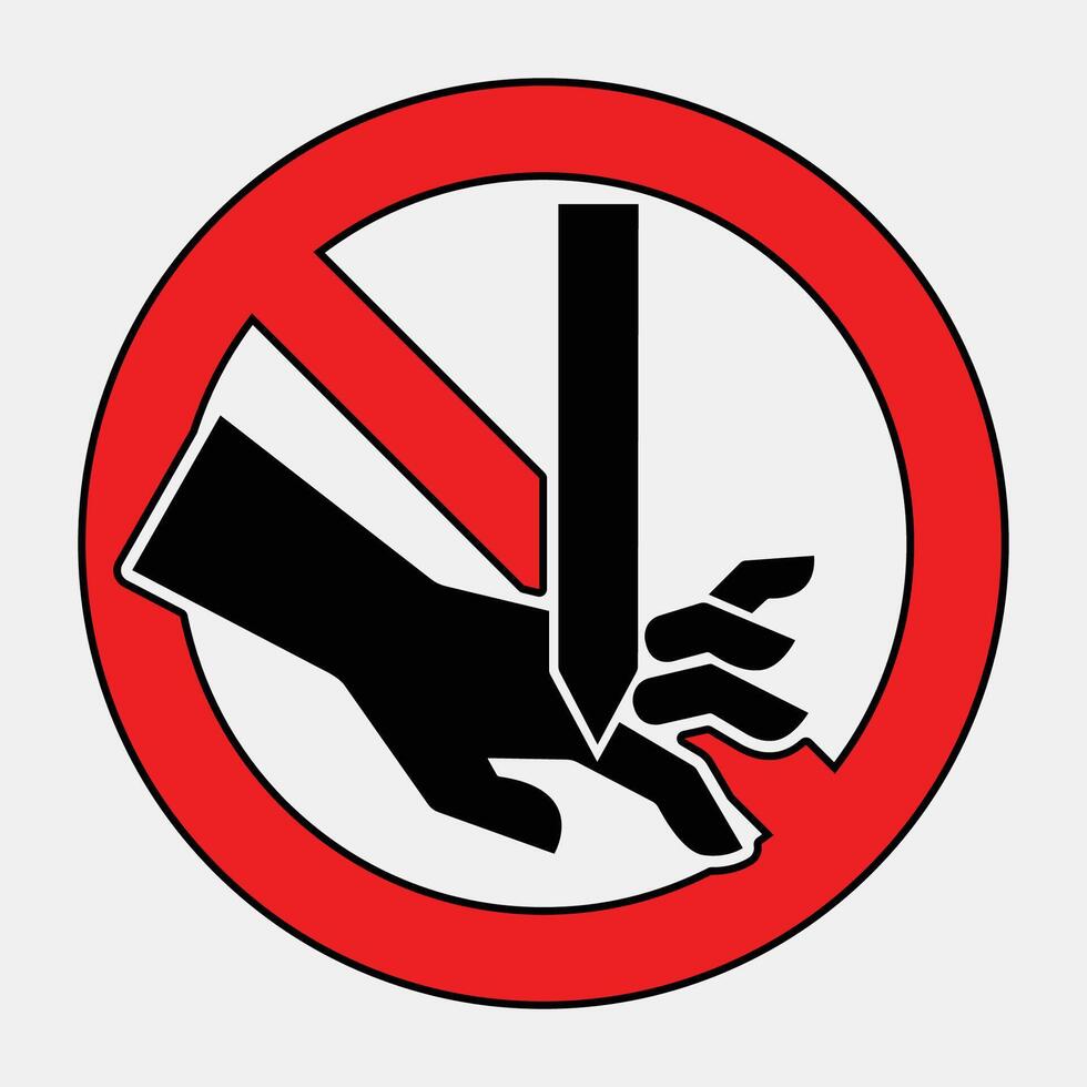 Prohibition Sign for Sharp Object Handling vector