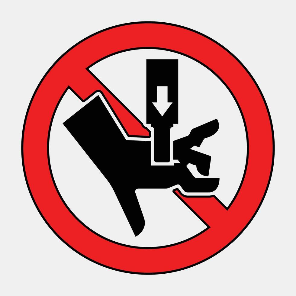 Caution Sign for Hand Safety in Work Environments vector