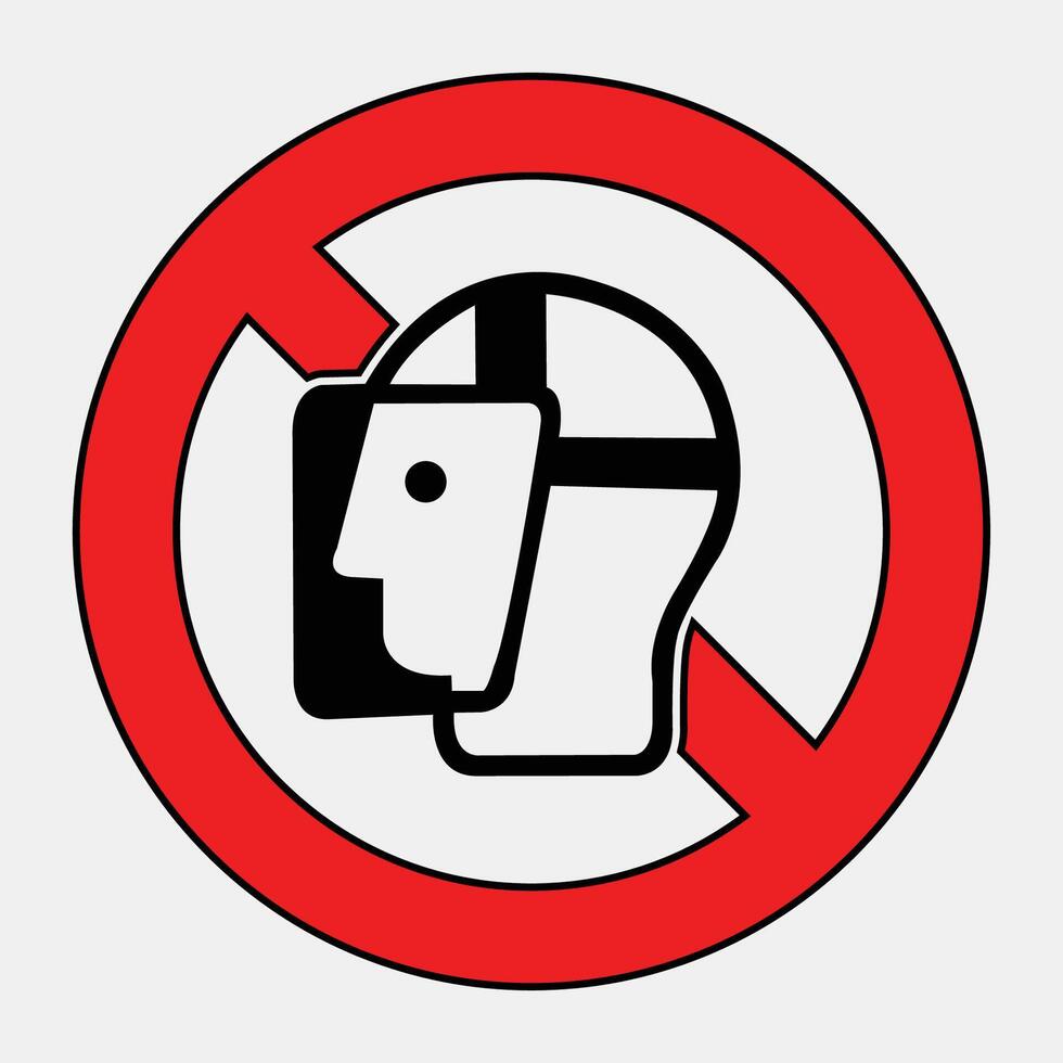 No Access Sign with Head Icon for Safety Awareness vector