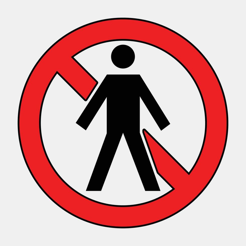 No Pedestrian Symbol in Red Circle Signage vector