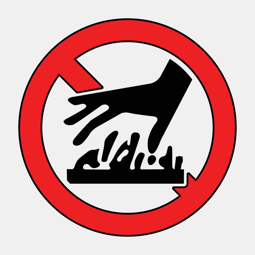 No Touch Warning Symbol for Hazard Areas vector