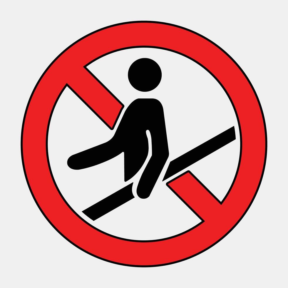 No Standing Sign with Symbol of Person in Circle vector