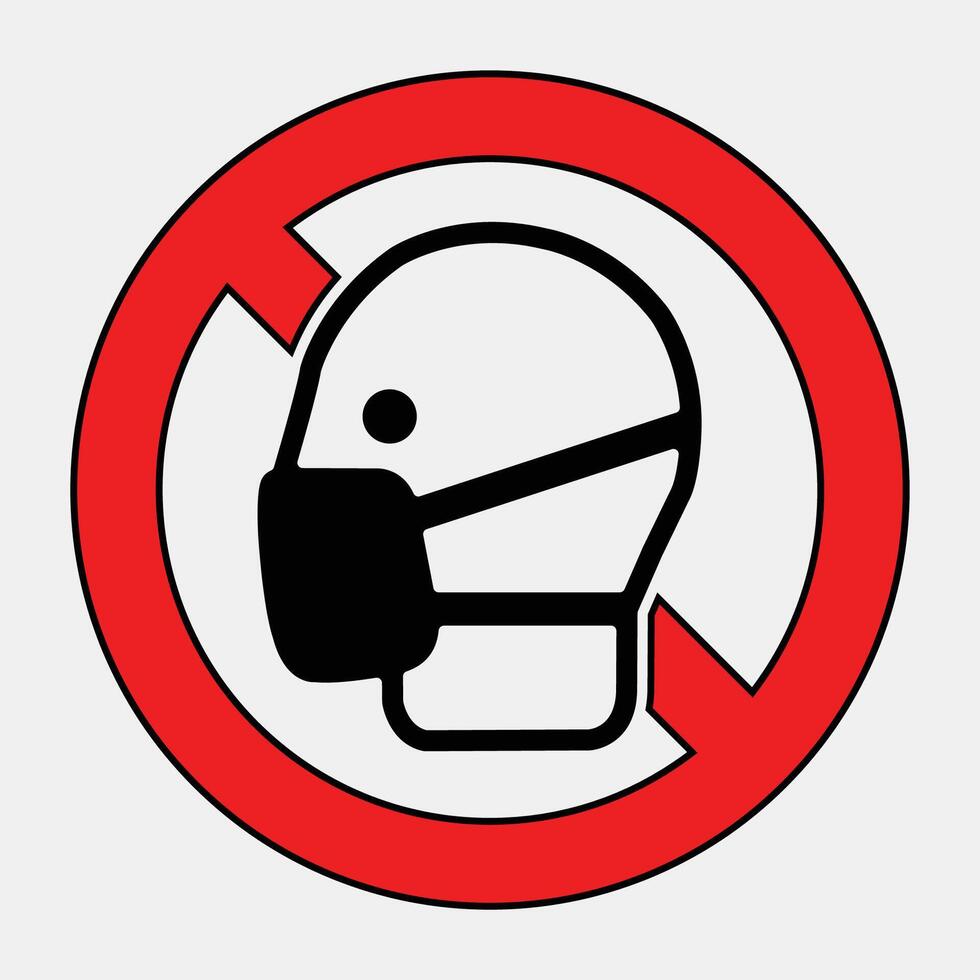 No Mask Required Sign for Safety Guidelines vector