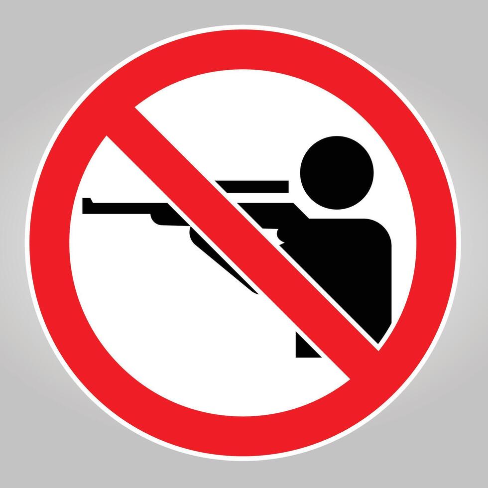 No Shooting Sign Icon for Safety Awareness vector