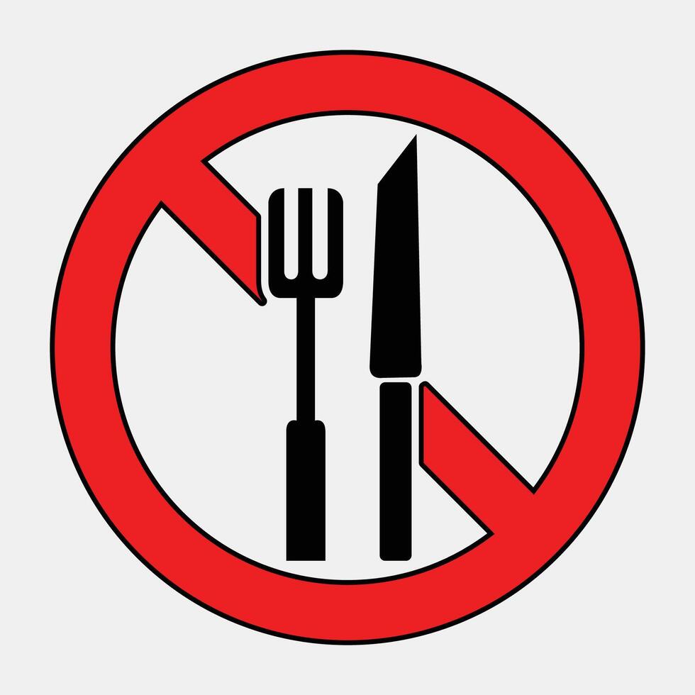 No Eating Symbol for Dietary Restrictions vector