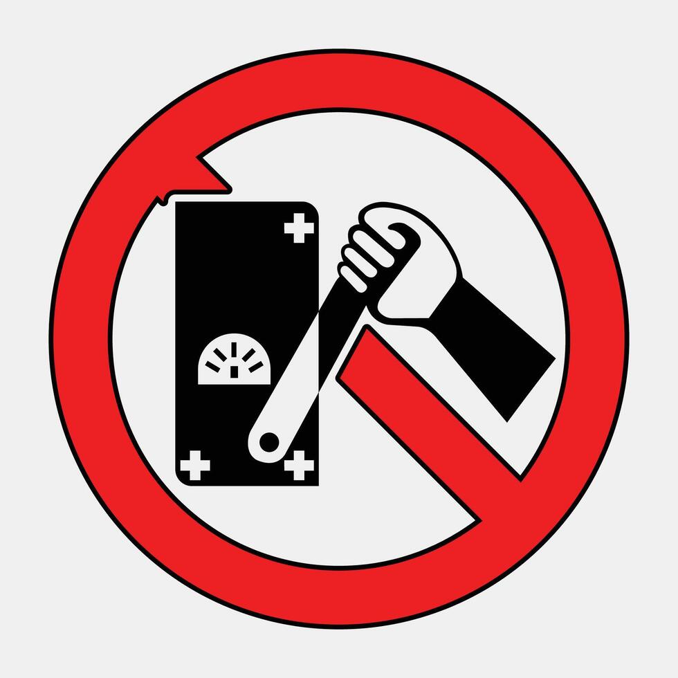 No Credit Card Use Sign with Symbol and Design vector